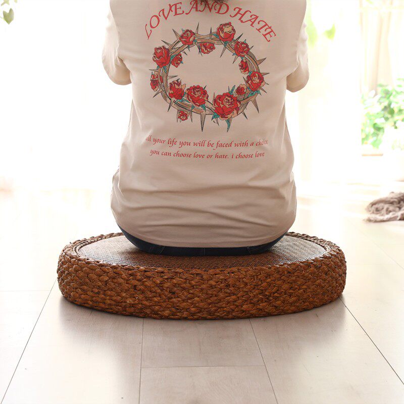 Rattan futon cushion household floor cushion futon living room straw pouf bay window futon tatami cushion