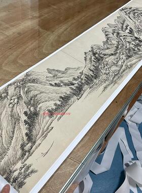清王翚临黄公望富春山居图水墨山水画国画高清微喷复制装饰画装裱