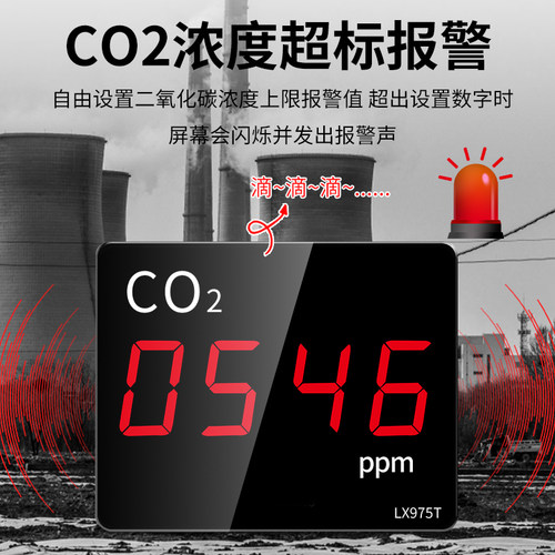 二氧化碳气体检测仪室内工业co2浓度报警传感器空气质量环境监测 - 图2