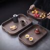 Restaurant serving tray retro walnut color tea set tea tray tea cup serving serving home living room coffee table cup snack tray