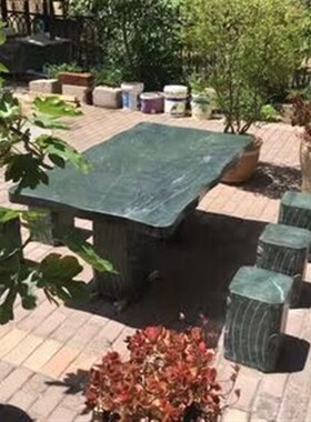 天然整块石材桌子石桌石凳户外庭院子公园大理石头别墅休闲茶桌