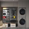 Iron hole board bookshelf vertical floor display rack hole E board floor standing wall rack screen partition rack