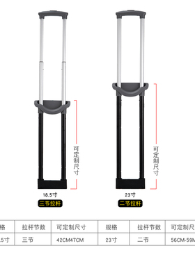 GL022#行李箱拉杆箱拉杆配件拉杆旅行箱铝制通用14-28寸内置拉杆