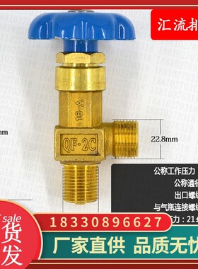 QF-2C瓶阀阀门 简易阀瓶头 可以代替氩气瓶阀使用 无安全帽