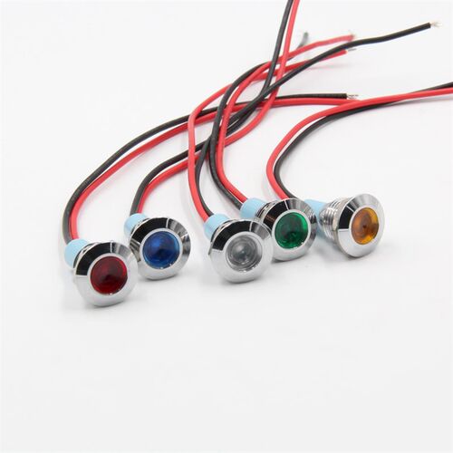 12mmLED金属指示灯防水讯号灯电压12v24v220v带线电源工作灯 - 图3