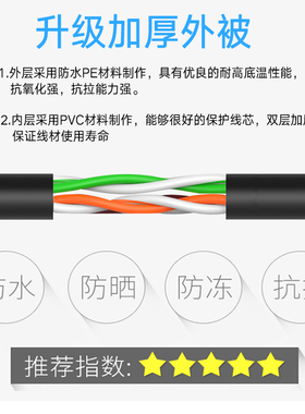 包邮室外4芯网线0.5无氧铜芯500米盘四芯纯铜网络监控综合一体线
