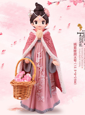 古装汉服少女摆件唐装娃娃打伞美女唐朝唐仕女古代古风人物装饰品