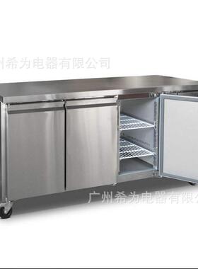 商用门双门门冷冻卧式厨房柜风冷烤盘台