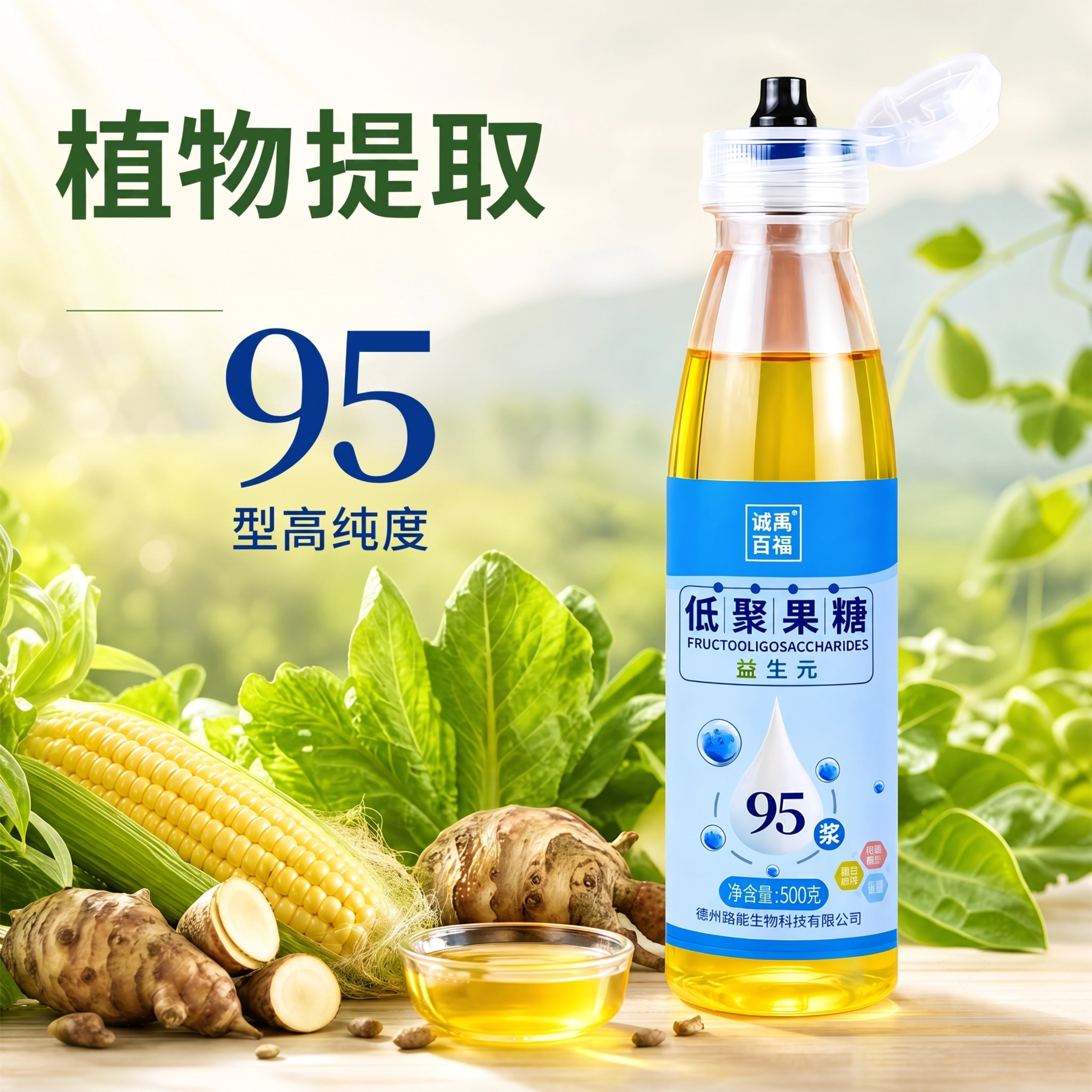 诚禹百福低聚果糖95浆高浓度儿童孕妇成人正品膳食纤维菊粉益生元 益儿实拍商品图
