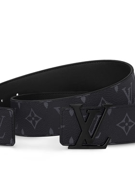 LV/路易威登 磨砂黑标黑花腰带 4CM宽 商务休闲百搭正品皮带