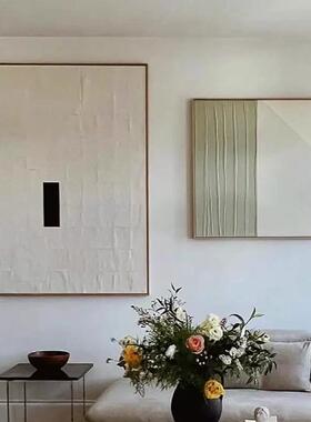 抽象几何极简轻奢油画侘寂风装饰画客厅沙发背景墙挂画玄关餐厅