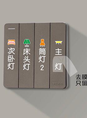 创意电灯开关贴纸客制化设计新中式风格立体标开关标签家用