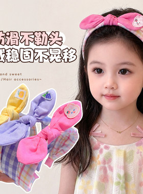 韩系甜美兔耳防滑不勒儿童发箍