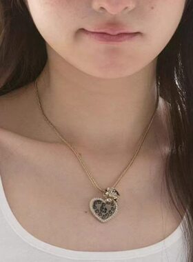 kwki轻奢金属爱心叠戴项链女款