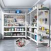 Multifunctional movable shelves, multi-layer storage racks with wheels, universal wheels, hole board shelves, storage room basement