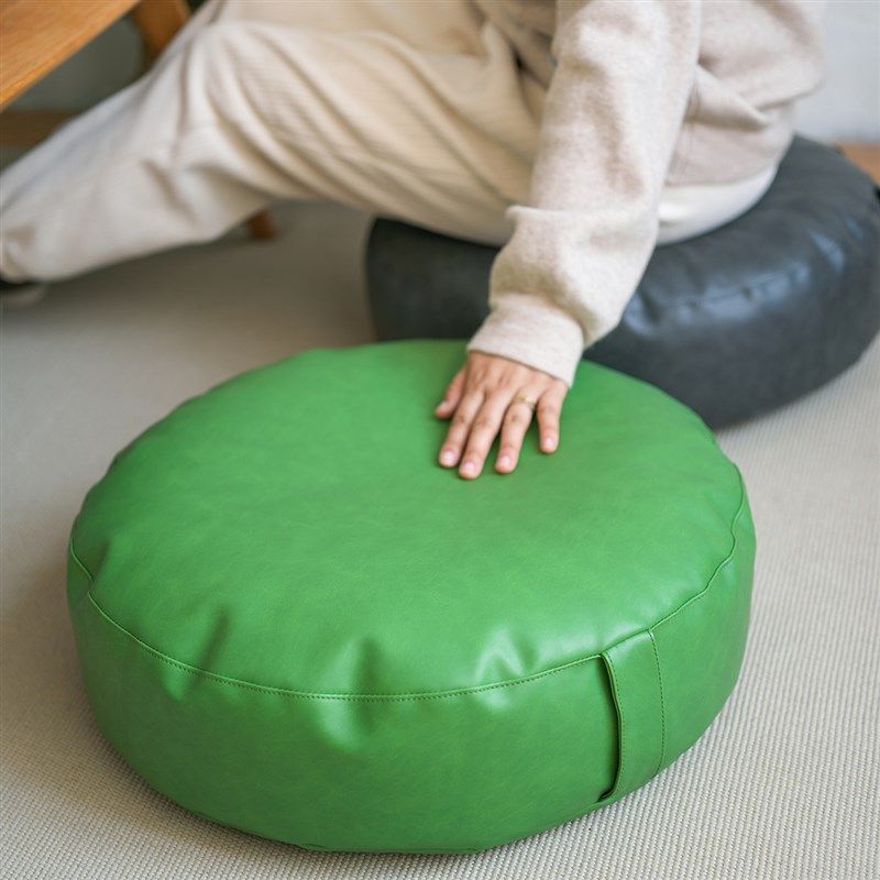 Leather floor cushion Japanese futon lazy cushion tatami mat Nordic bay window thickened seat post no wash