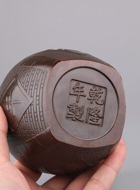 纯铜五谷丰登缸苏工仿古家居饰品办公桌招财纳福开业乔迁玄关摆件