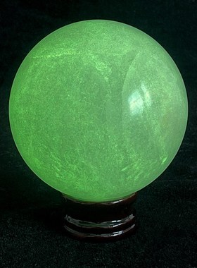 天石冰洲石夜明珠夜光石水晶球萤然家居氛围感精美大摆件超款亮礼
