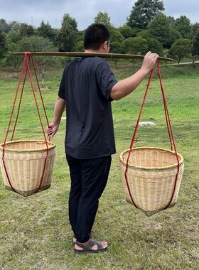 竹筐馒头筐竹编收纳筐竹篓子大号箩筐竹篮子米筐超市展纯手工制作