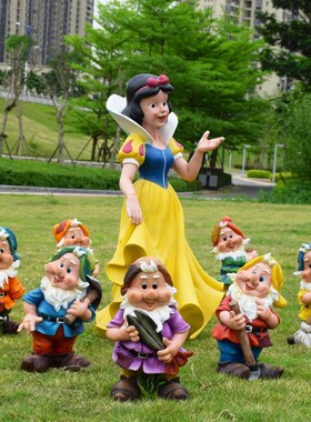 白雪公主人物卡通美陈玻璃钢雕塑摆件园林景观幼儿园装饰户外花园