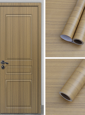 加厚木纹门贴自粘整张包边墙纸防水桌面贴纸木门卧室旧门家具翻新