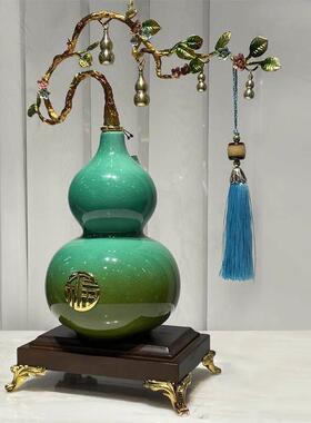 新中式客厅玄关葫芦五福临门摆件家居工艺品电视柜乔迁装饰品礼品