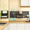 Punch-free household hole board wall dormitory kitchen bathroom wall storage rack shelves wall hanging storage hook rack