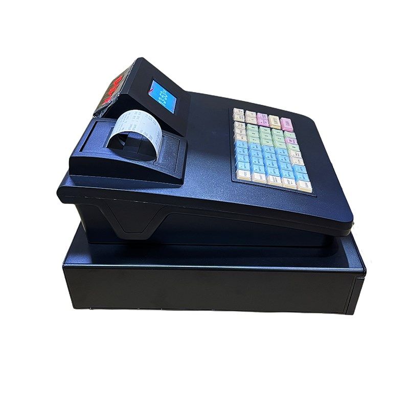 English electronic button cash register with cash box catering milk tea style eat shop ECR cash register system small machine