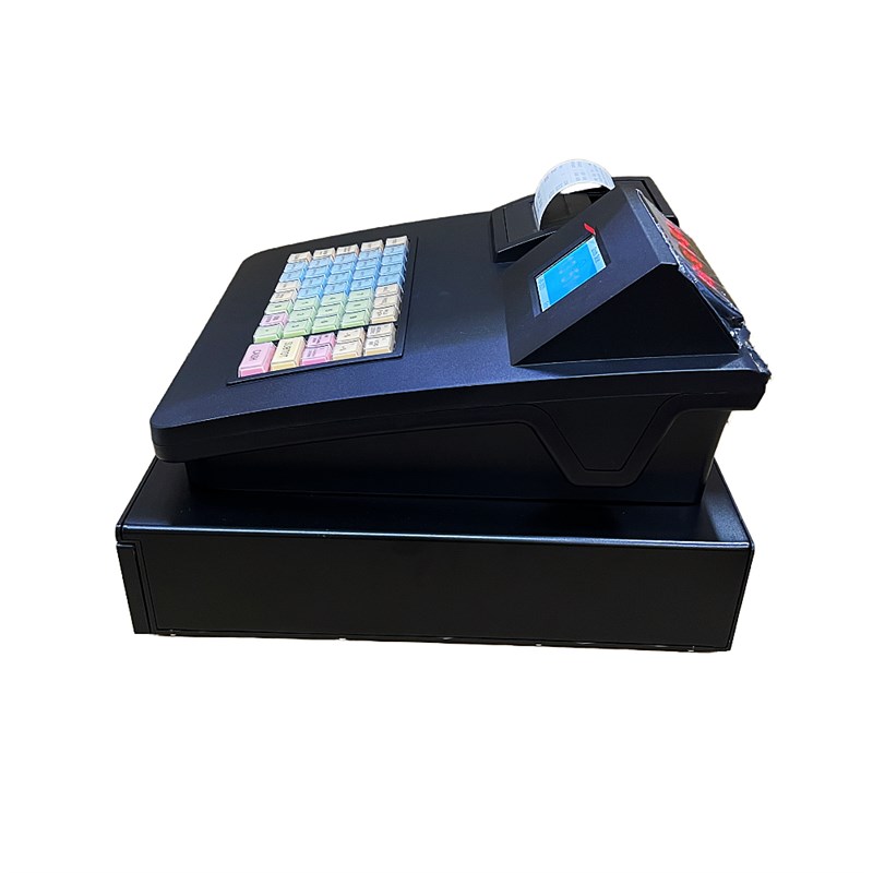English electronic button cash register with cash box catering milk tea style eat shop ECR cash register system small machine