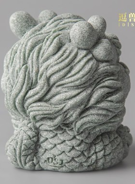 青砂石暴富麒麟宠式摆中桌面摆件装饰送礼鱼缸假山造景茶宠茶件