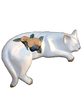 睡觉猫咪摆件桌面玄关高级感小众办公桌装饰客厅卧室户外庭院摆设