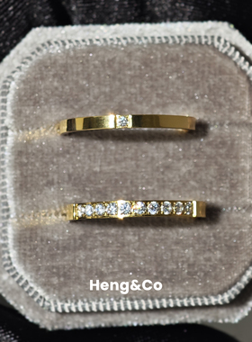 Heng&Co不掉色超闪镶钻组合戒指