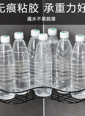 北欧风转角置物架浴室角架卫生间壁挂铁艺收纳架厨房免打孔三角架