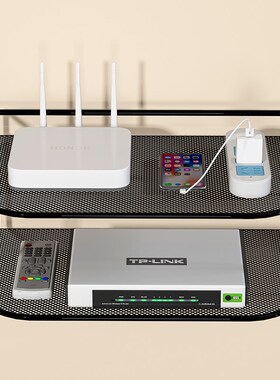 路由器放置架收纳盒墙上放托架盒子wifi壁挂式机顶盒置物架电视机