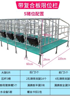 母猪定位栏落地式限位栏带漏粪板高床定位栏加厚热镀锌猪用母猪位
