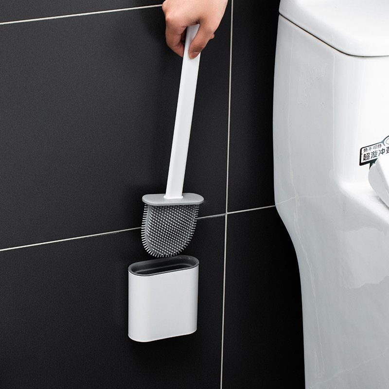 Xinjiang free shipping Japanese toilet brush without dead corners for toilet cleaning silicone brush wall-mounted toilet cleaning with cover