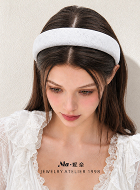 Nia妮奈 韩系简约宽边发箍女高颅顶头箍洗脸压发发卡日常外戴头饰