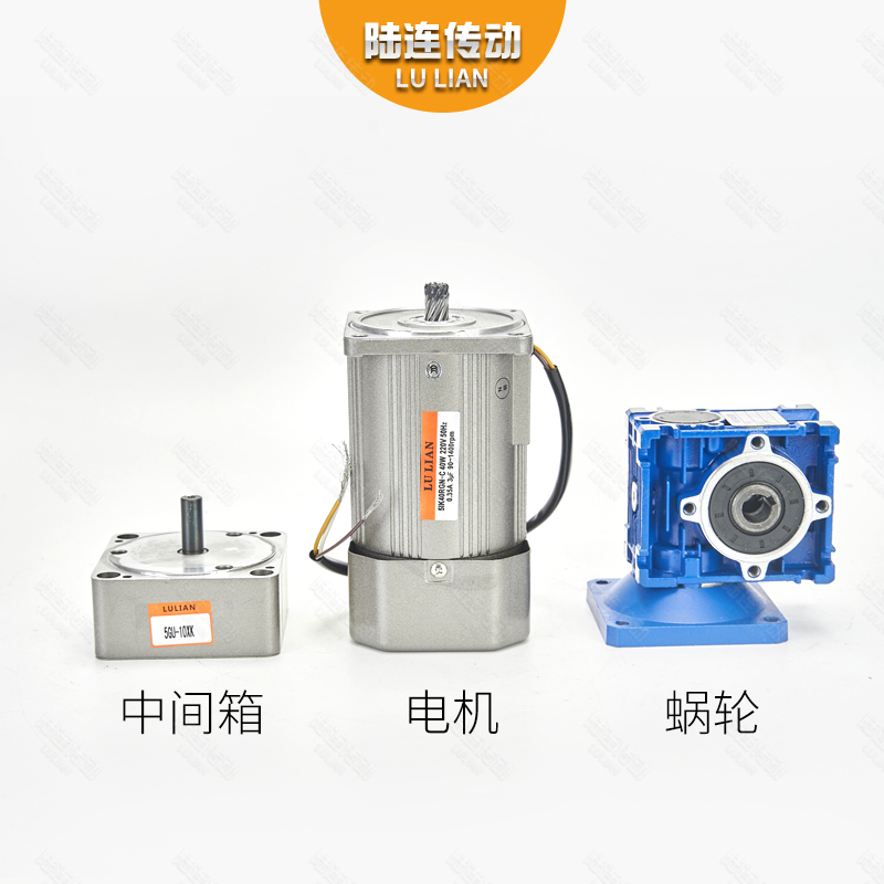 陆连电机 40W-调速扭矩蜗杆电机涡轮电机大220v380v400W马达/减速 - 图1