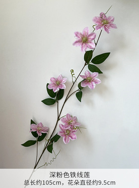 仿真花铁线莲自然系家居客厅装饰花橱窗花艺摆件拍照道具婚庆假花