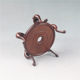Teapot, bonsai, vase, antique device, jade flower arrangement, solid wood base, copper pendulum, retro porcelain style wood carving, wooden holder