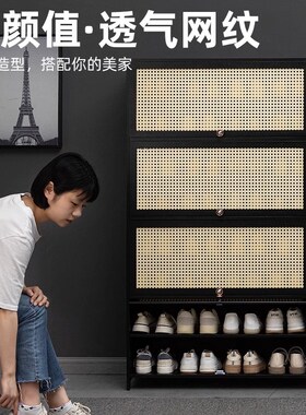 鞋柜门口家用大容量鞋架子入户收纳神器省空间实木简易出租屋室内