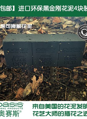 【包邮】奥赛斯环保黑金刚花泥4块装插花泥进口鲜花泥带保鲜剂