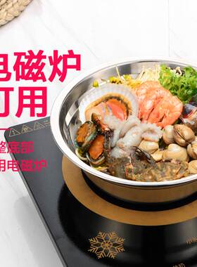 不锈钢盆平底商用加厚食品级吃饭碗食堂大号饭碗饭盆汤碗菜汤盆