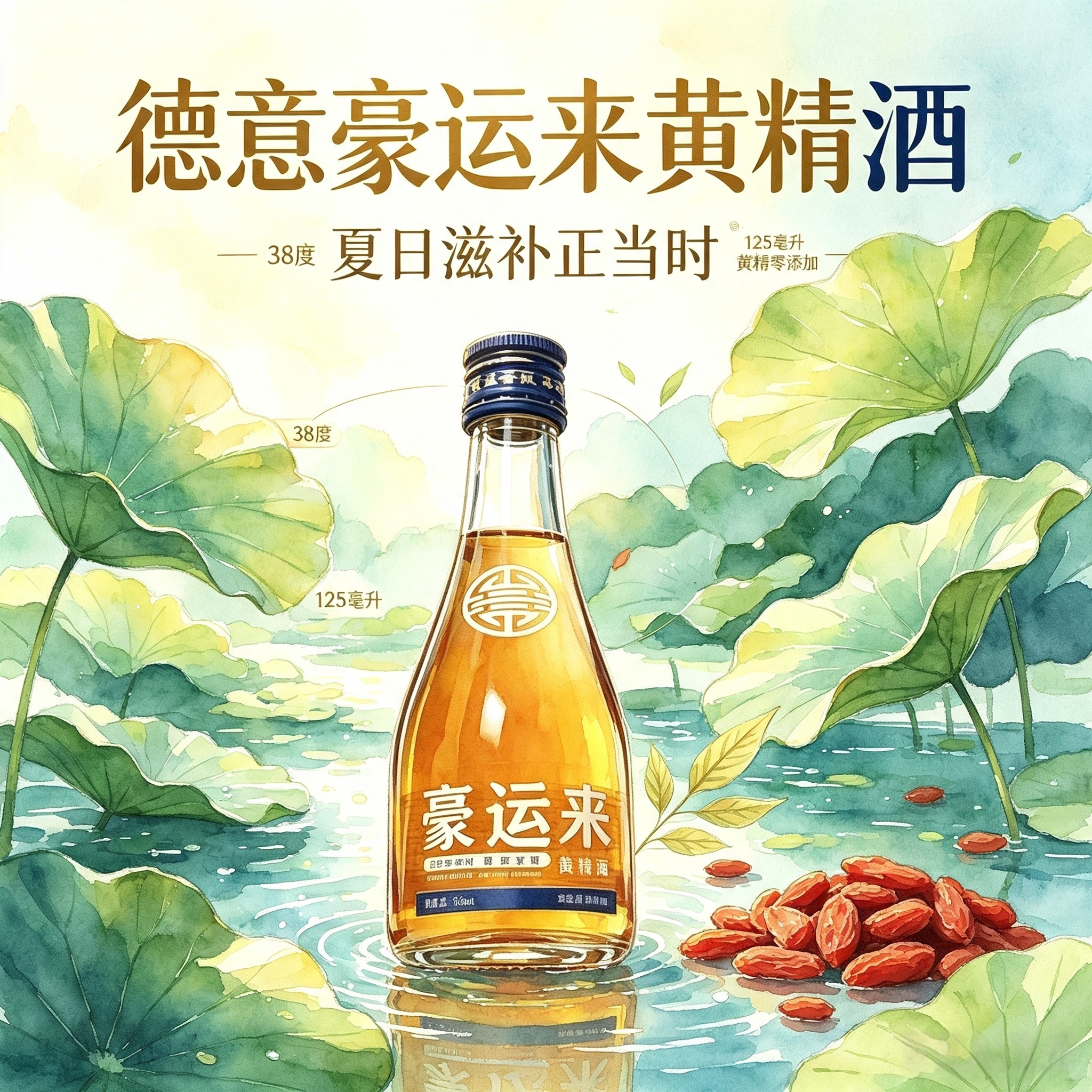 德意豪运来125ml黄精酒38度2瓶