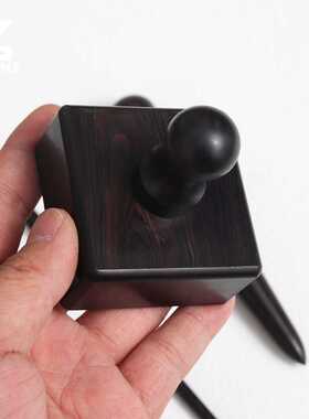 紫光檀打磨棒diy手工皮革皮边抛光封边工具黑檀木方块