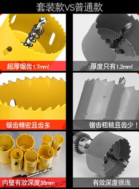 消防管道开孔器套装机械三通打孔木工金属铁扩孔水管镀锌钢管钻头