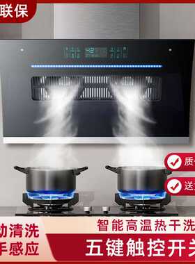 油烟机厨房大吸力双电机式抽烟机侧吸油自动清洗家用