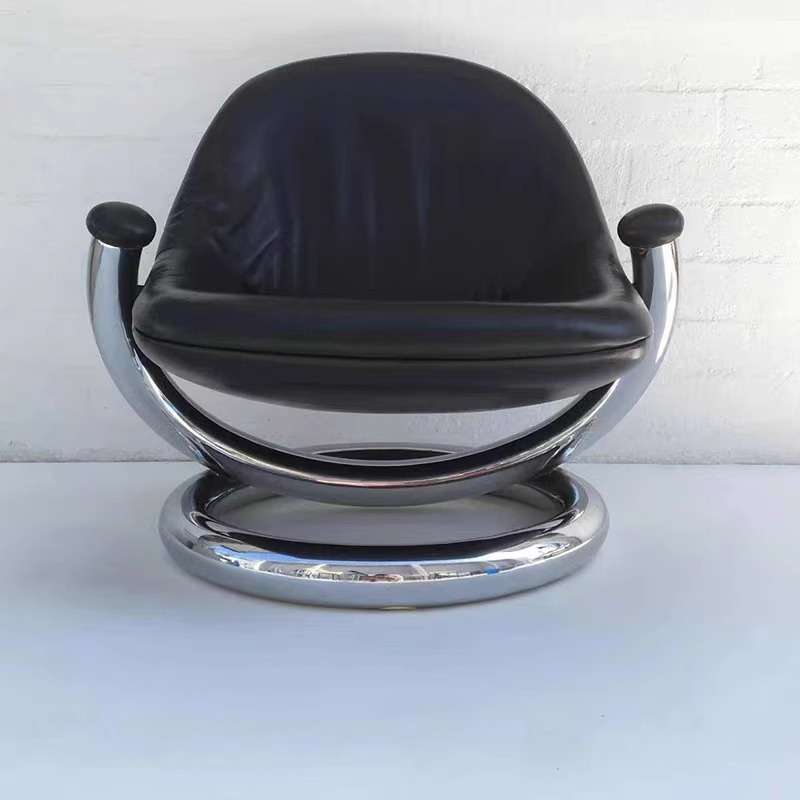 Nordic post-modern simple metal ring chair living room balcony villa personalized reception internet celebrity leisure single chair