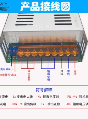 茗仕伟业12V33A400W开关电源S-400-12恒压恒流可调电机0-12V