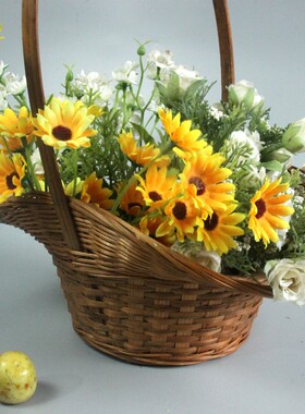 竹编制品手提花篮家用鸡蛋收纳筐